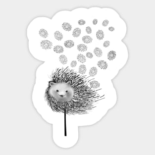 Hedgehog Flower Sticker